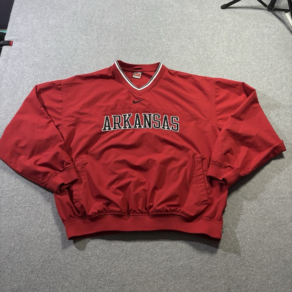 Vintage Nike Arkansas Razorbacks Center Swoosh Pullover Jacket Windbreaker XL